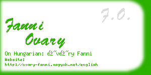 fanni ovary business card